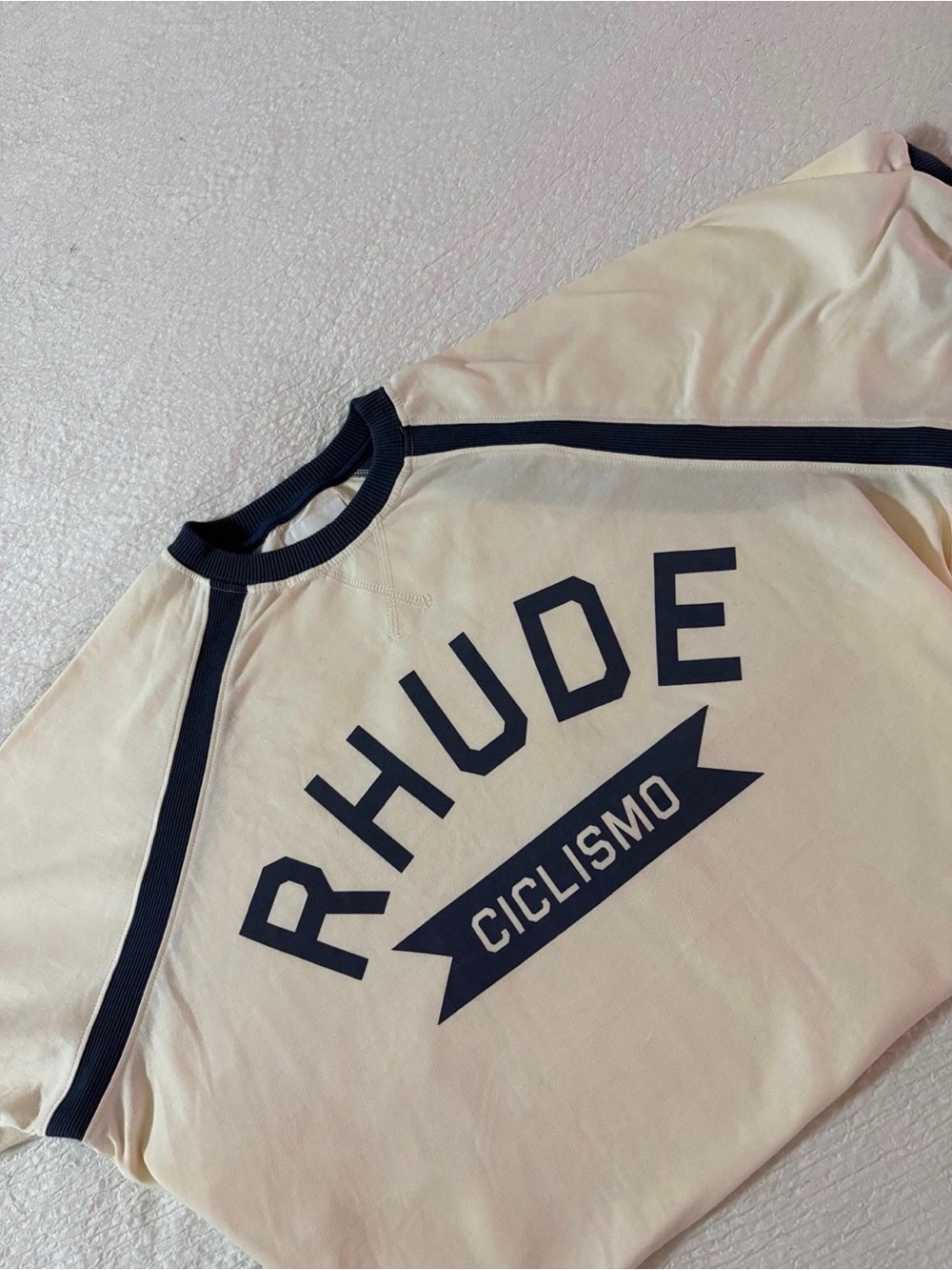 Rhude Cream shirt Ciclismo Logo